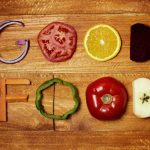 top-view-food-arrangement-wooden-background